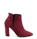 GASSU Botki FRANCES bordowe na obcasie - bokiem