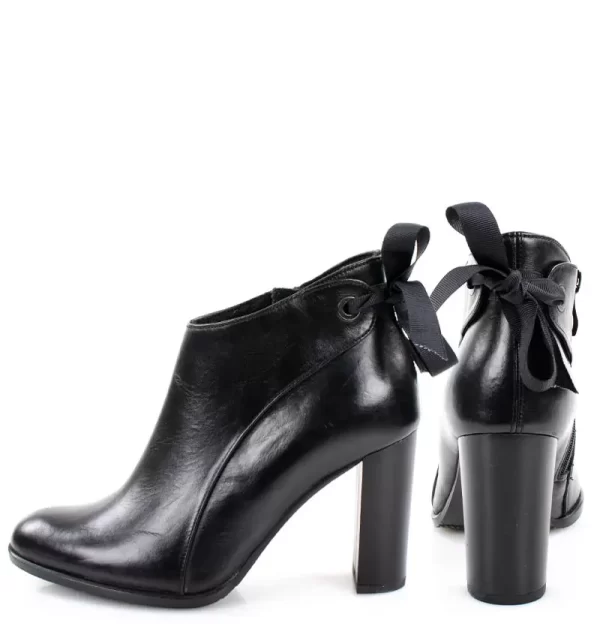 kelly4-black GASSU Botki KELLY czarne na obcasie - z tyłu