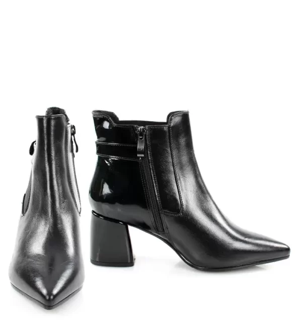 GASSU Botki MARTHA czarne na słupku - z przodu