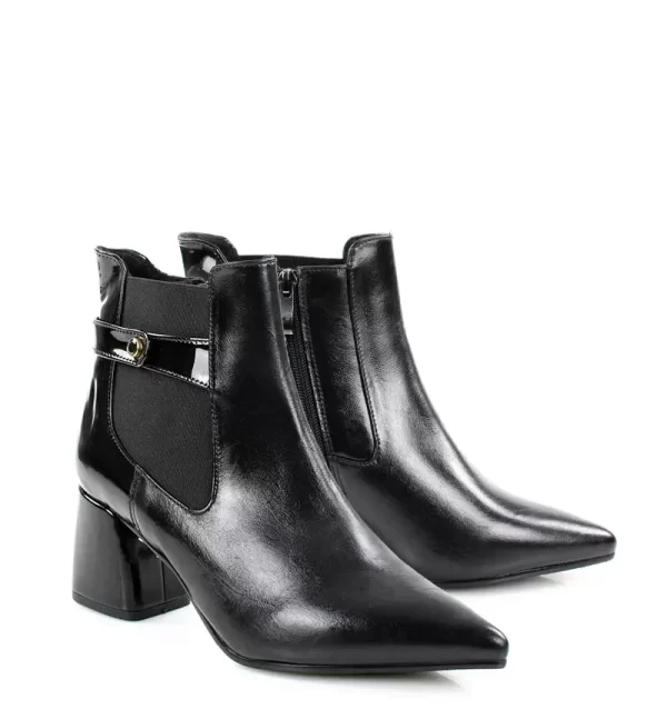 GASSU Botki MARTHA czarne na słupku - po skosie