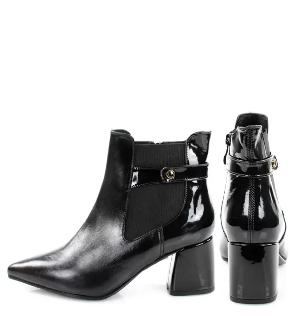 GASSU Botki MARTHA czarne na słupku - z tyłu