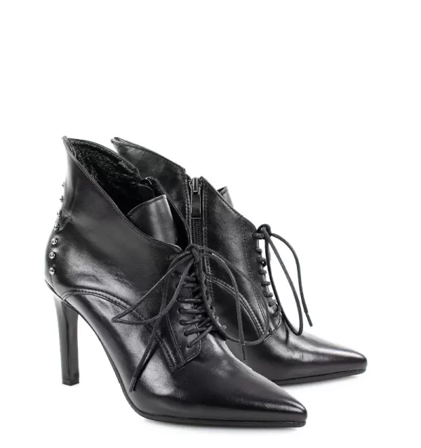 GASSU Botki MARY czarne szpilki - po skosie