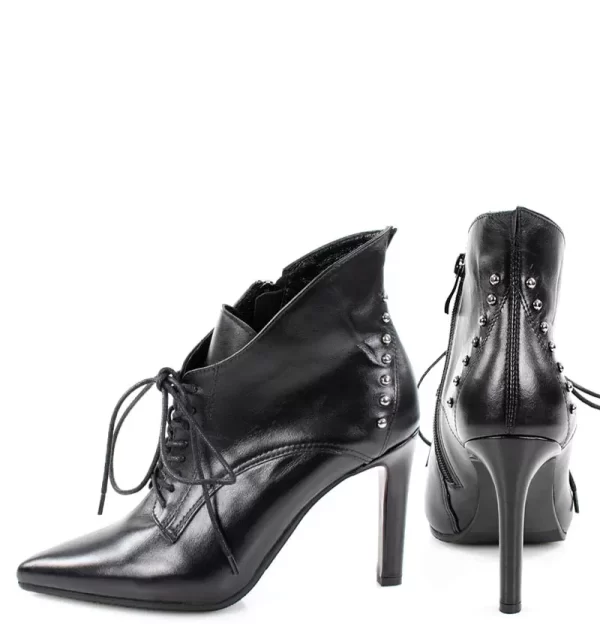 GASSU Botki MARY czarne szpilki - z tyłu