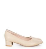 GASSU Czółenka WERONICA beżowe licowe niski obcas - obrazek 2