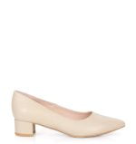 GASSU Czółenka WERONICA beżowe licowe niski obcas