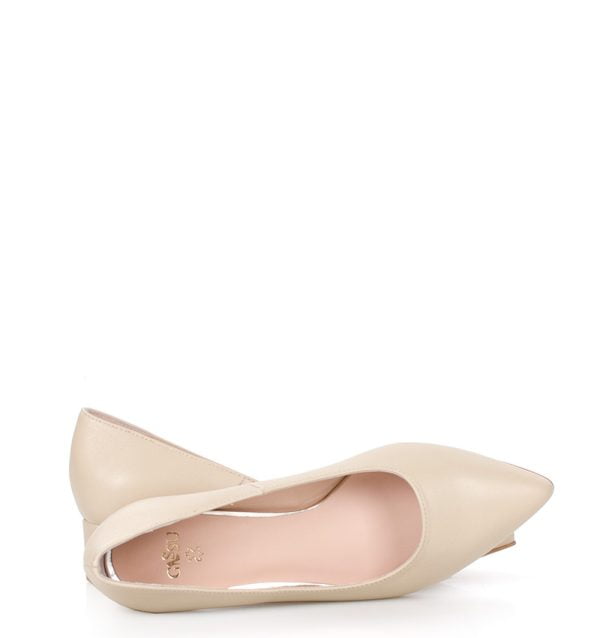 GASSU Czółenka WERONICA beżowe licowe niski obcas - obrazek 5