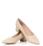 GASSU Czółenka WERONICA beżowe licowe niski obcas - obrazek 6