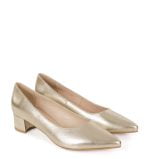 GASSU Czółenka WERONICA złote niski obcas - obrazek 3