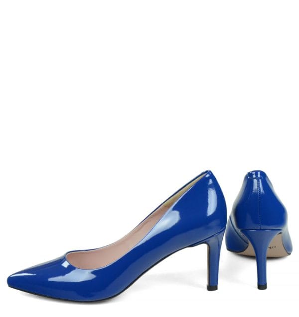 GASSU Czółenka RIKO niebieskie lakierki średnia szpilka - obrazek 5